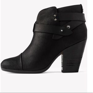 RAG AND BONE BLACK HAROW LEATHER BOOTS